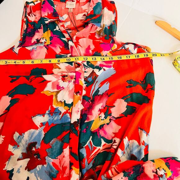 Cupio Floral Button Up Sleeveless Shirt Dress Size L Large NWT Multicolor - Picture 6 of 8
